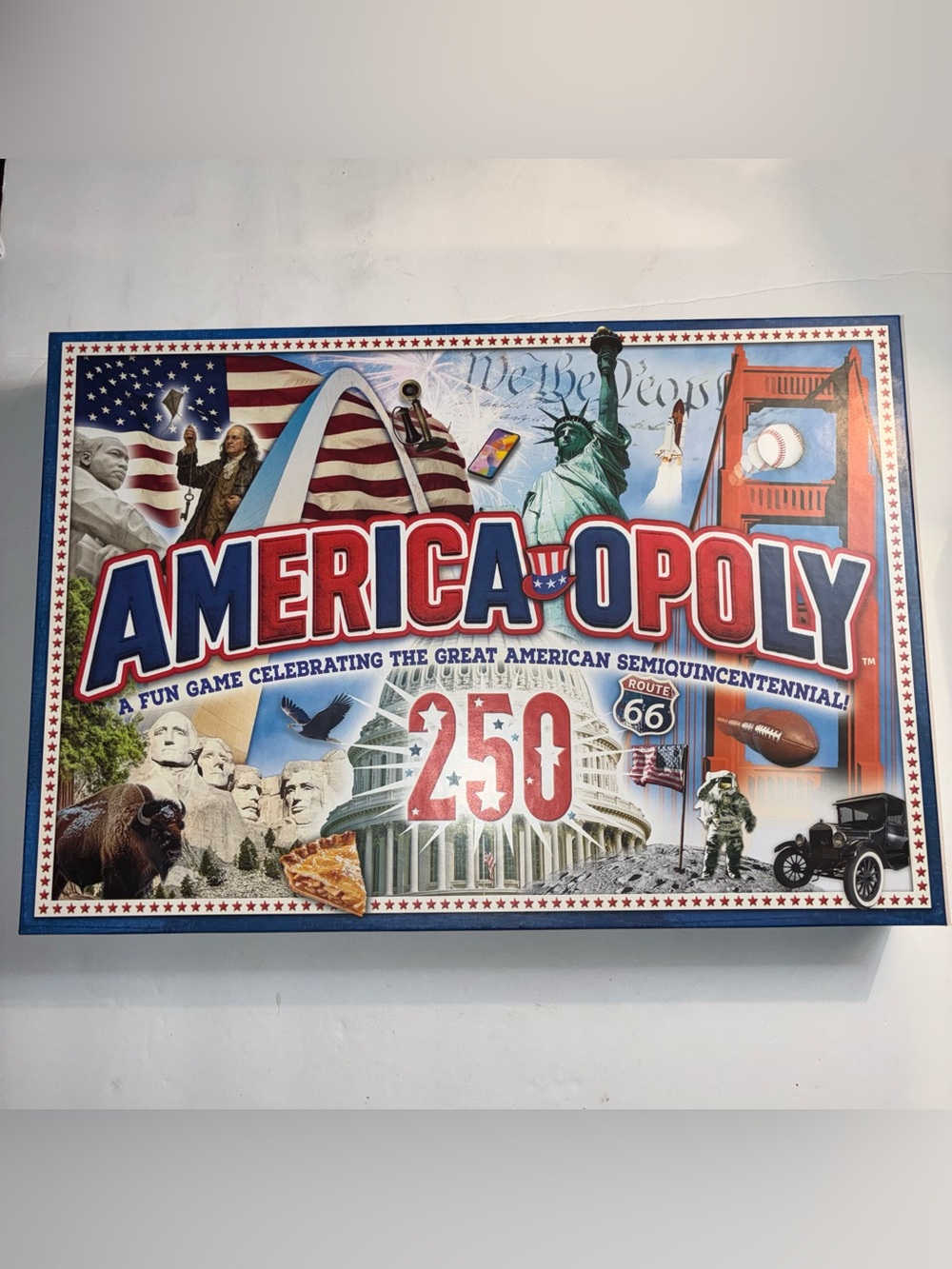 Collectible America-opoly 250 Years Edition Board Game - Red and Blue